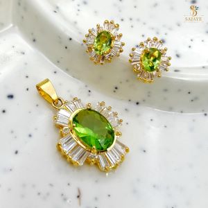 Zircon Pendant & Earrings 1231259