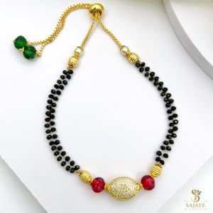 CZ Black Beads Bracelet 1231273