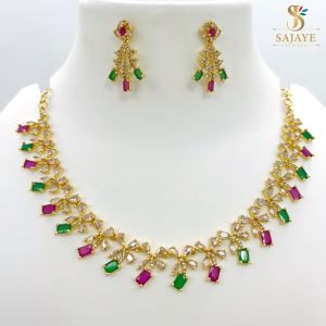 Beautiful CZ Necklace Set 1231118