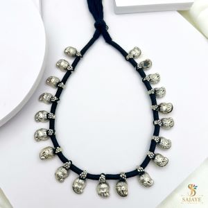 Black Thread Necklace Set 1231308