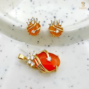 CZ Pendant and Earrings 1231260