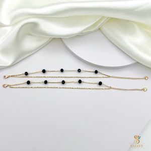 Black Bead Layered Payals 1231277