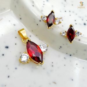 CZ Pendant and Earrings 1231258