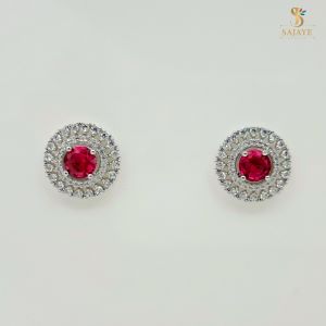  Rhodium CZ Stud Earrings 1231296