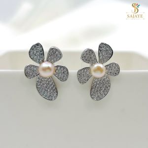 CZ Flower Earrings 1231248