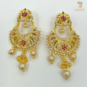 CZ Chandbali Earrings 1231111